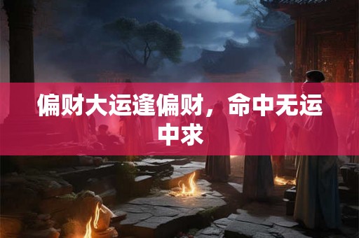 偏财大运逢偏财，命中无运中求