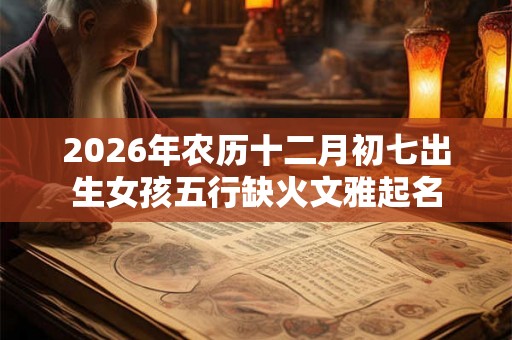 2026年农历十二月初七出生女孩五行缺火文雅起名