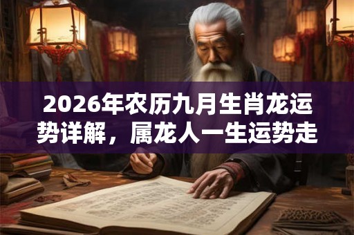 2026年农历九月生肖龙运势详解，属龙人一生运势走向