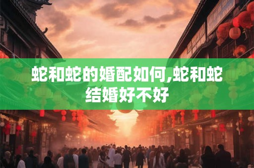 蛇和蛇的婚配如何,蛇和蛇结婚好不好