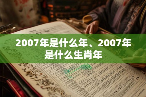 2007年是什么年、2007年是什么生肖年