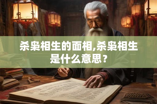 杀枭相生的面相,杀枭相生是什么意思？