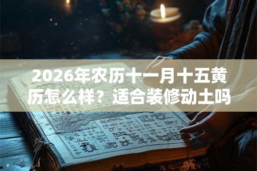 2026年农历十一月十五黄历怎么样？适合装修动土吗？