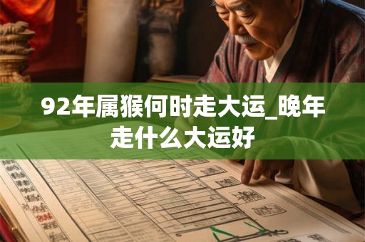 92年属猴何时走大运_晚年走什么大运好