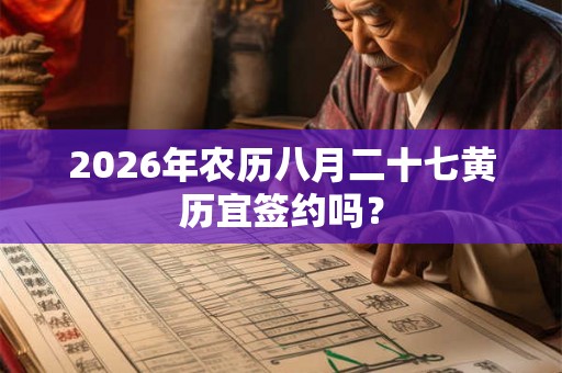 2026年农历八月二十七黄历宜签约吗？
