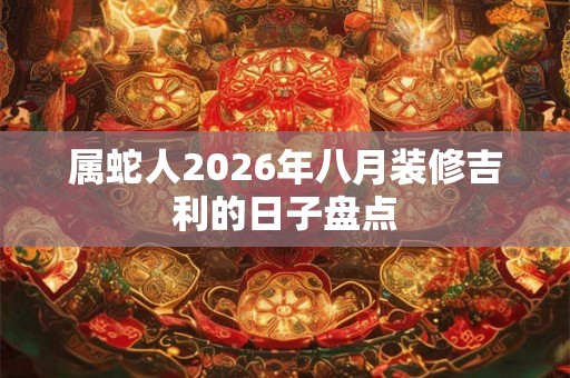 属蛇人2026年八月装修吉利的日子盘点