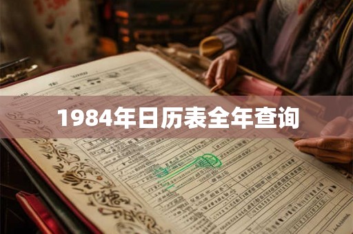 1984年日历表全年查询