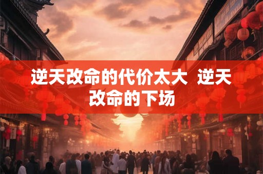 逆天改命的代价太大  逆天改命的下场