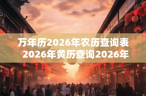 万年历2026年农历查询表  2026年黄历查询2026年日历