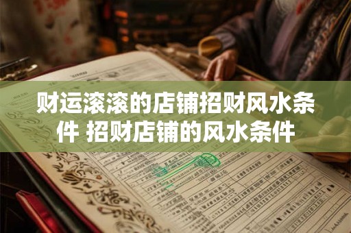 财运滚滚的店铺招财风水条件 招财店铺的风水条件