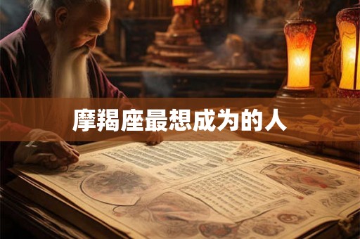 摩羯座最想成为的人