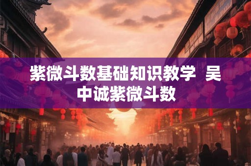 紫微斗数基础知识教学  吴中诚紫微斗数
