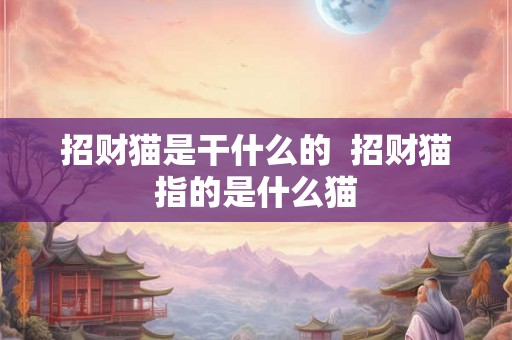招财猫是干什么的  招财猫指的是什么猫