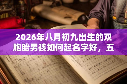 2026年八月初九出生的双胞胎男孩如何起名字好，五行属什么？