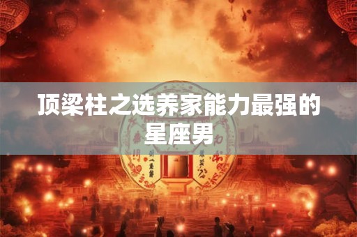 顶梁柱之选养家能力最强的星座男