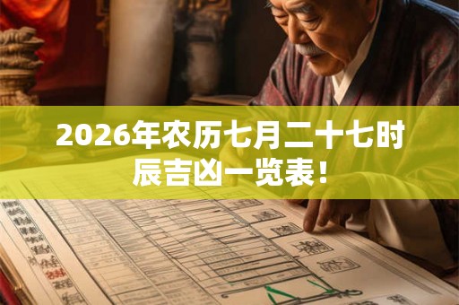 2026年农历七月二十七时辰吉凶一览表！