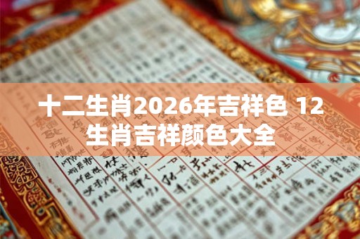 十二生肖2026年吉祥色 12生肖吉祥颜色大全