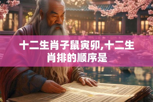 十二生肖子鼠寅卯,十二生肖排的顺序是