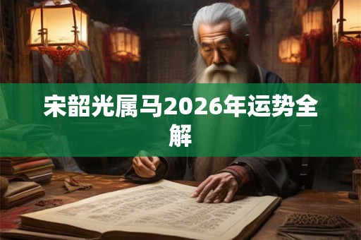 宋韶光属马2026年运势全解