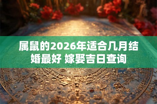 属鼠的2026年适合几月结婚最好 嫁娶吉日查询