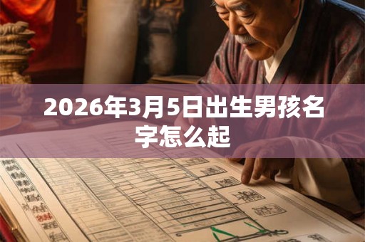2026年3月5日出生男孩名字怎么起