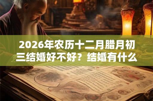 2026年农历十二月腊月初三结婚好不好？结婚有什么禁忌？