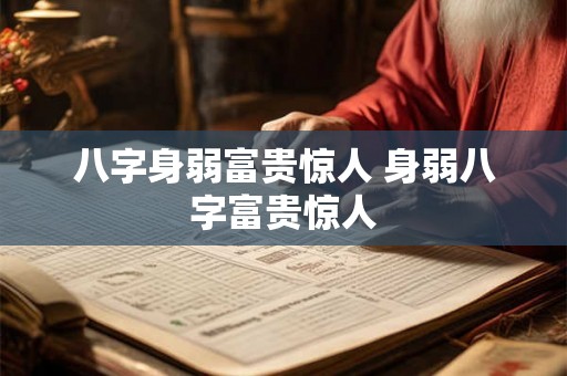 八字身弱富贵惊人 身弱八字富贵惊人 八字身弱富贵惊人 身弱八字富贵惊人