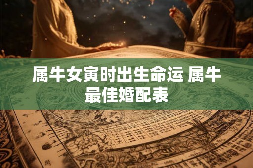 属牛女寅时出生命运 属牛最佳婚配表