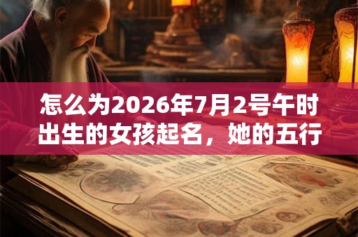 怎么为2026年7月2号午时出生的女孩起名，她的五行是什么！