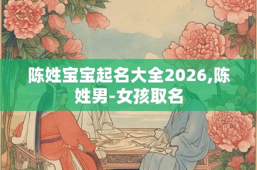陈姓宝宝起名大全2026,陈姓男-女孩取名 陈姓宝宝起名大全2026,陈姓男-女孩取名