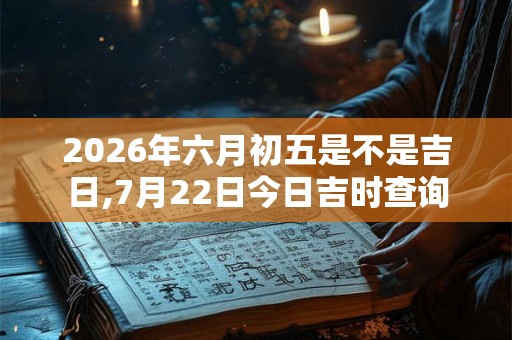 2026年六月初五是不是吉日,7月22日今日吉时查询