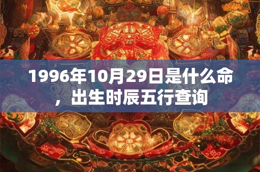 1996年10月29日是什么命，出生时辰五行查询