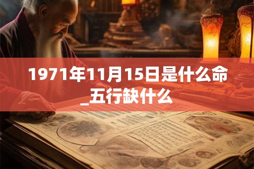 1971年11月15日是什么命_五行缺什么