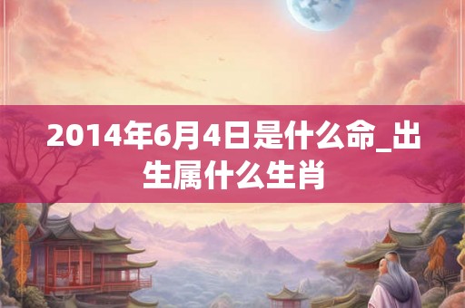 2014年6月4日是什么命_出生属什么生肖