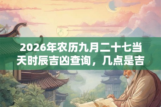 2026年农历九月二十七当天时辰吉凶查询，几点是吉时