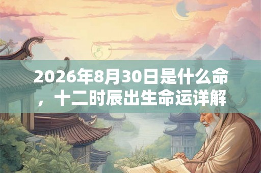 2026年8月30日是什么命，十二时辰出生命运详解