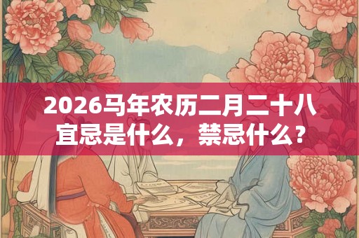 2026马年农历二月二十八宜忌是什么，禁忌什么？