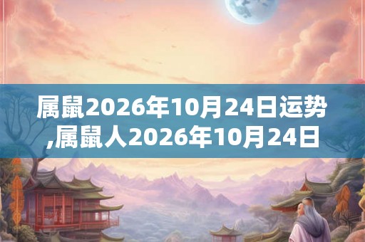 属鼠2026年10月24日运势,属鼠人2026年10月24日财运,生肖鼠2026年10月24日运势
