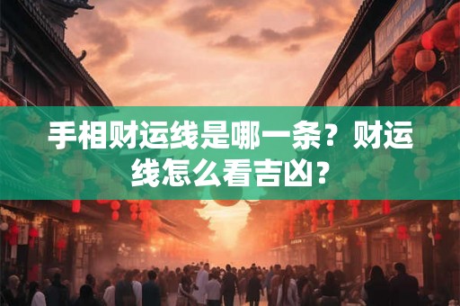 手相财运线是哪一条？财运线怎么看吉凶？