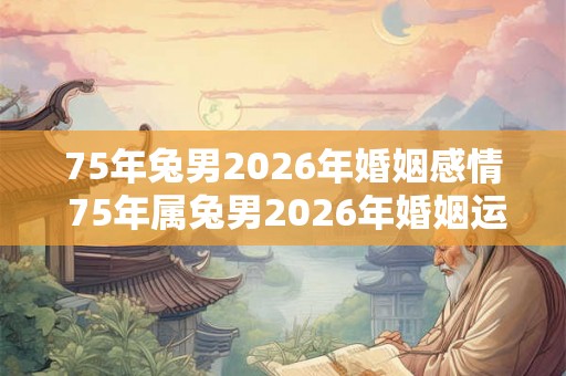 75年兔男2026年婚姻感情 75年属兔男2026年婚姻运势