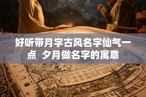 好听带月字古风名字仙气一点  夕月做名字的寓意