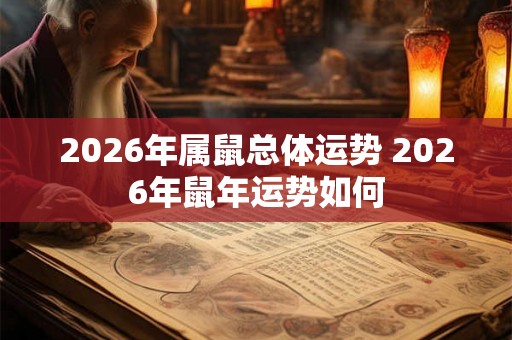 2026年属鼠总体运势 2026年鼠年运势如何