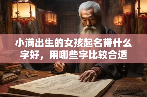 小满出生的女孩起名带什么字好，用哪些字比较合适