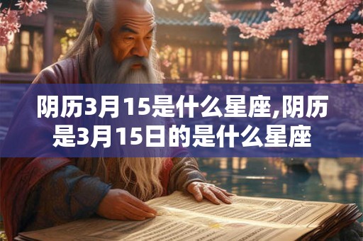 阴历3月15是什么星座,阴历是3月15日的是什么星座