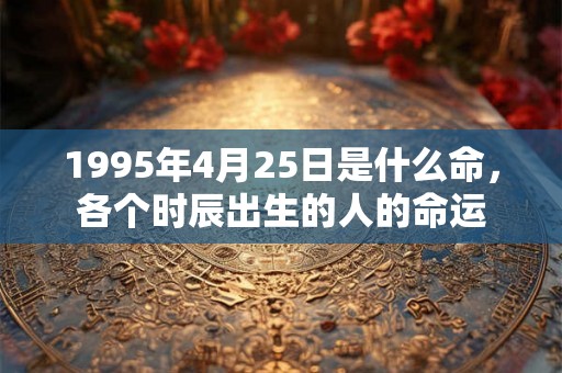 1995年4月25日是什么命，各个时辰出生的人的命运