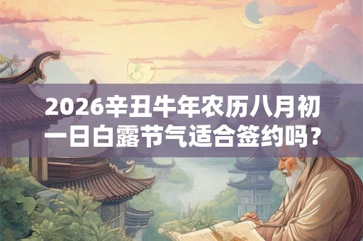 2026辛丑牛年农历八月初一日白露节气适合签约吗？