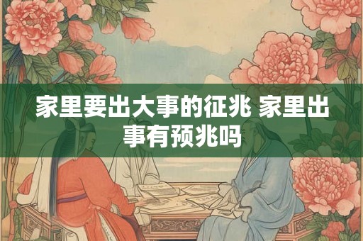 家里要出大事的征兆 家里出事有预兆吗 家里要出大事的征兆 家里出事有预兆吗