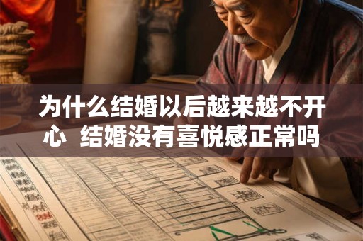 为什么结婚以后越来越不开心  结婚没有喜悦感正常吗
