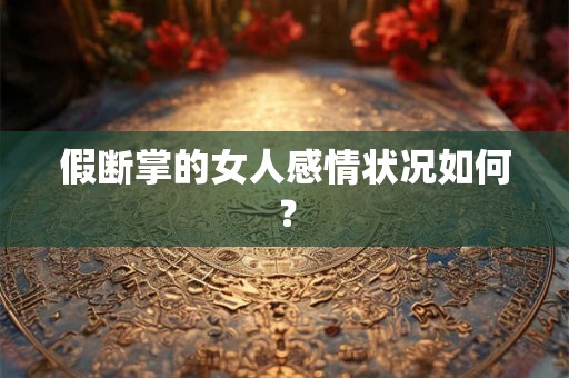 假断掌的女人感情状况如何？