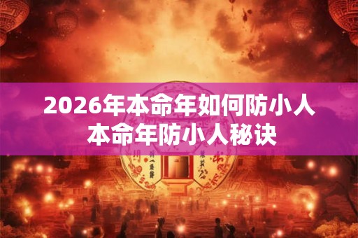 2026年本命年如何防小人 本命年防小人秘诀